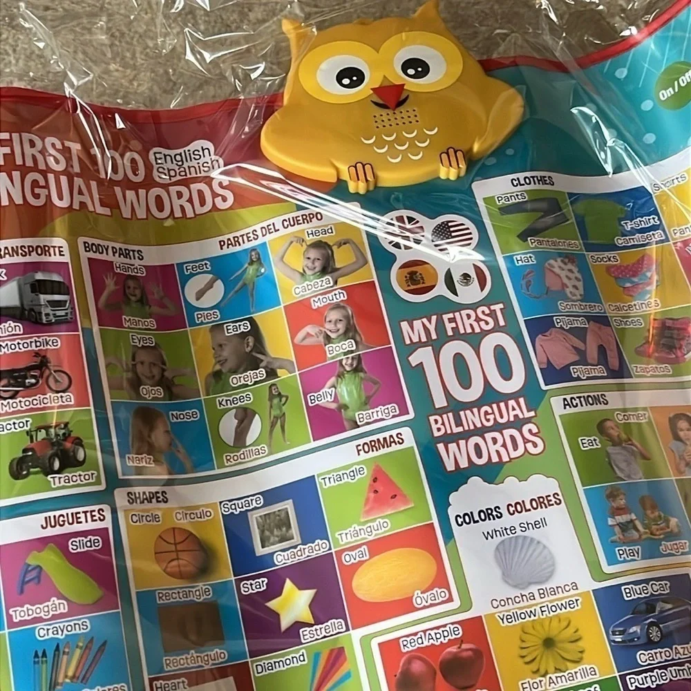 Brand New Bilingual Talking Alphabet 1st 100 Words Spanish English Learning Toys